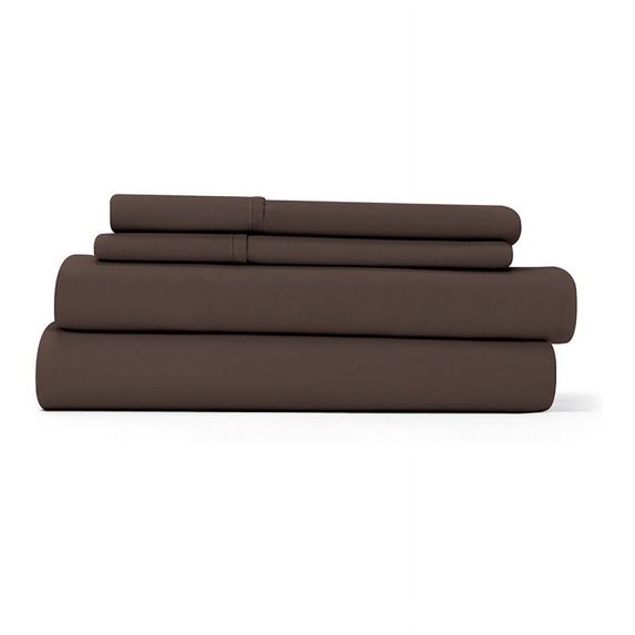 iEnjoy Home 4-PC Premium Ultra Soft Queen Bed Sheet Set in Chocolate
