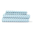 thumbnail image 1 of iEnjoy Home 4-PC Puffed Chevron Print Cal King Bed Sheet Set in Light Blue, 1 of 3