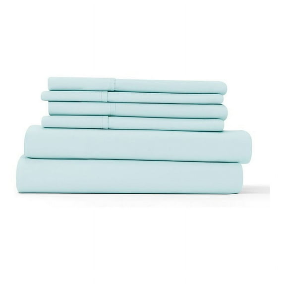 iEnjoy Home 6-PC Luxury Ultra Soft Full Bed Sheet Set in Aqua Blue