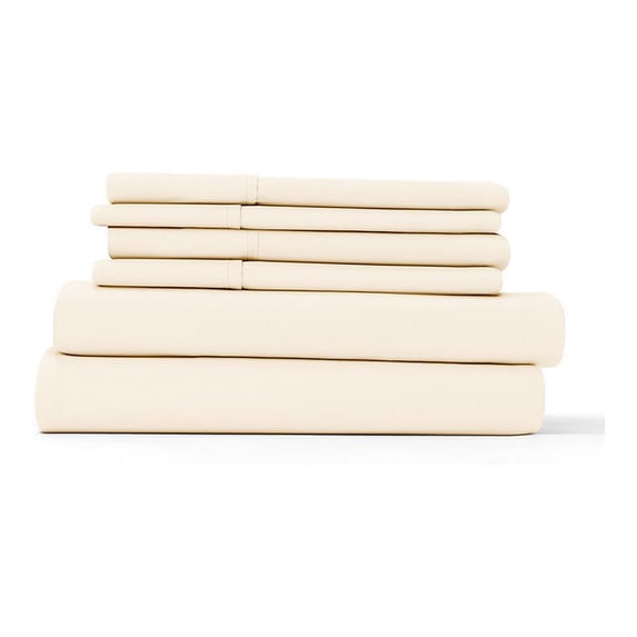 iEnjoy Home 6-PC Luxury Ultra Soft Full Bed Sheet Set in Ivory