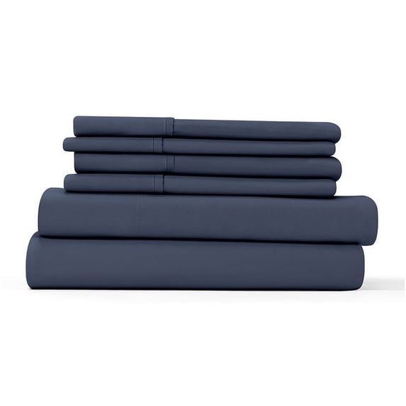iEnjoy Home 6-PC Luxury Ultra Soft Twin Bed Sheet Set in Navy