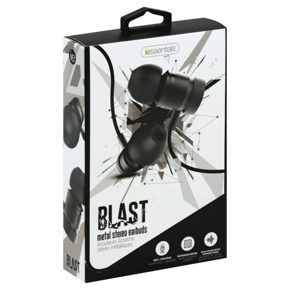 iEssentials - Earbud Blast with Mic (BLACK)