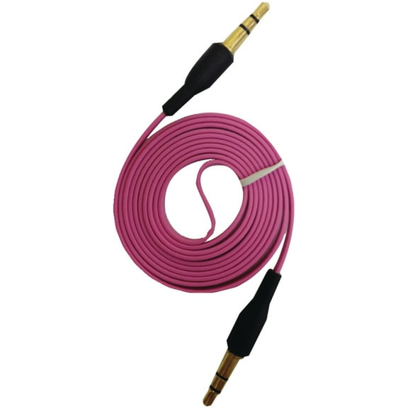 iEssentials IE-AUX-PK 3.5mm Flat Auxiliary Cable, 3.3ft (Pink)