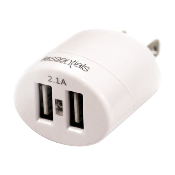 iEssentials - Power adapter - 2.1 A - 2 output connectors (2 x USB) - white