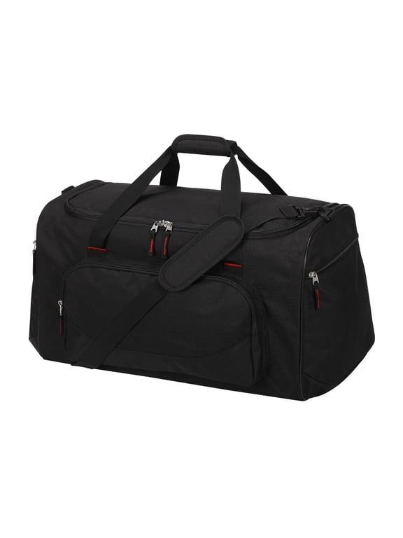 24 inch Duffle Bag for Travel, 65L Men’s Gym Sport Duffle Bag with Lockable Zipper for Workout and Short Trip,Black
