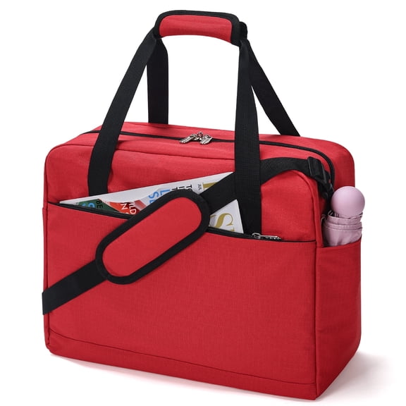 iFARADAY 16 inch Personal Item Duffle Bag,Airline Approved Underseat Travel Bag with Shoulder Strap,Red
