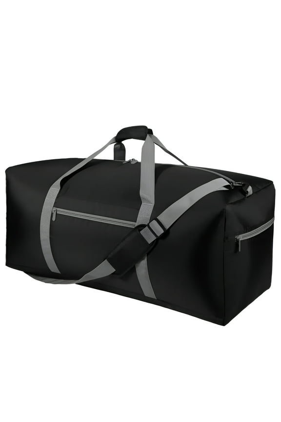 Foldable Oversized Duffel Bag, 30-Inch, 75L, Lightweight Travel Luggage, Black