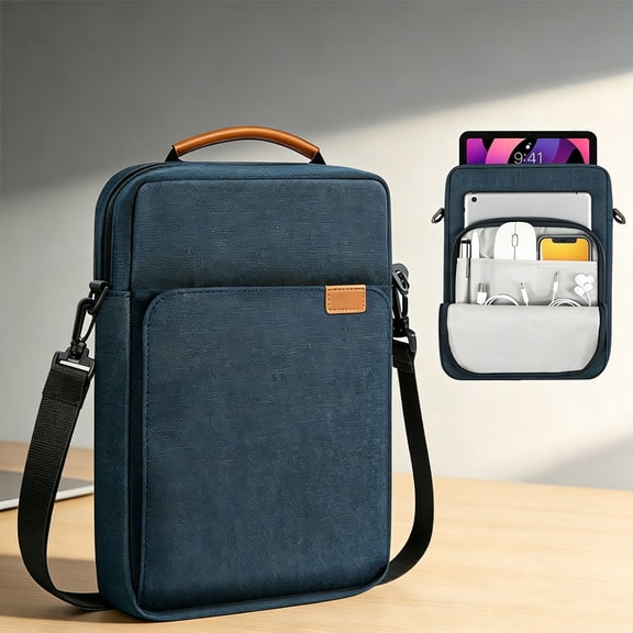 iFCOW 9.7-11 In Tablet Sleeve Bag Handle Carrying Case Laptop Bag Laptop Tablet Messenger Bag with Shoulder Strap Tablet Briefcase Organizer Fit for iPad 10.2, Air 10.9
