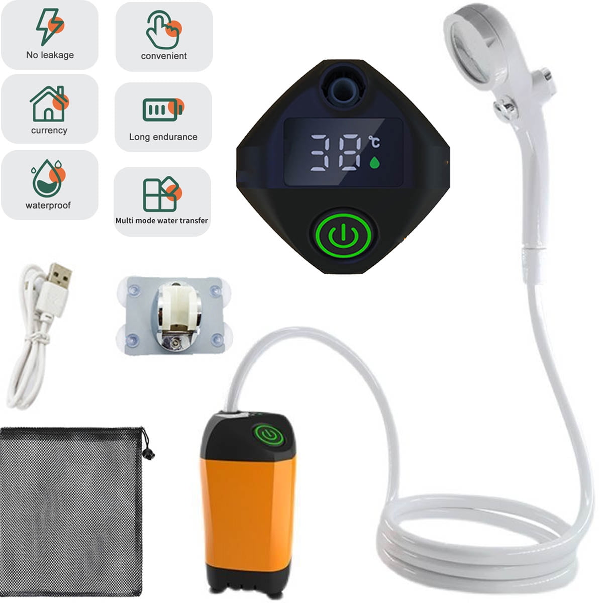 iFCOW Portable Outdoor Shower, Rechargeable Battery 4400 mAh with