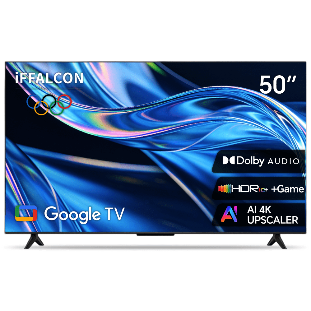 iFFALCON 50" 4K UHD HDR Google Smart TV,Dolby Audio,MEMC, Voice Control,Built-in AIPQ Processor Television,50U65