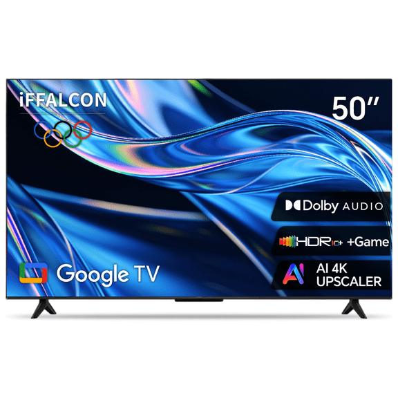 iFFALCON 50" 4K UHD HDR Google Smart TV,Dolby Audio,MEMC, Voice Control,Built-in AIPQ Processor Television,50U65