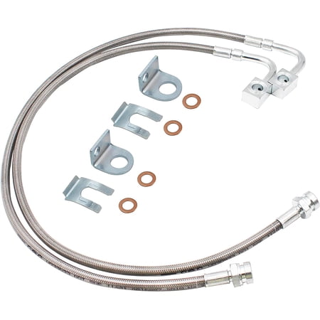 iFJF 89708 Rear Extended Stainless Brake Lines Fits 2007-2018 Jeep Wrangler JK 4-6" of Lift