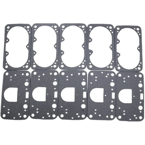 iFJF Carburetors 5 Float Bowl Gaskets and 5 Metering Block Gasket for Holley QFT AED 390-1050 Double Pumper 2 Circuit Carburetors