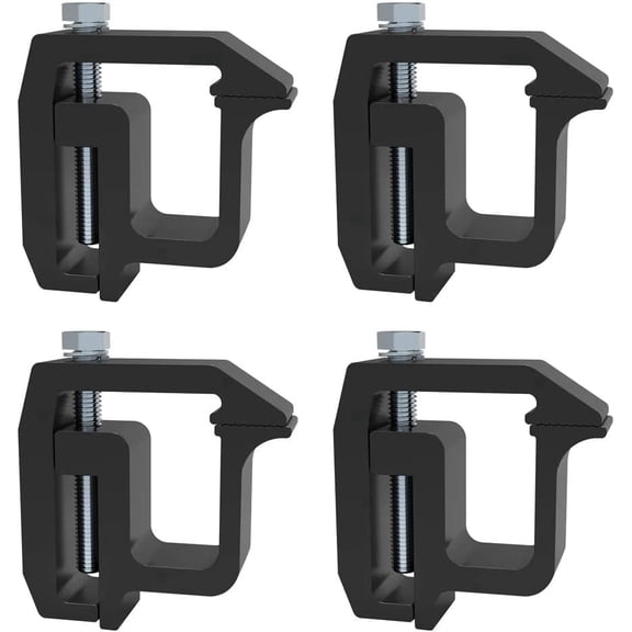 4 Pcs Black Truck Camper Shell Mounting Clamps, Compatible With Chevy Silverado, Ram, Ford F Series, Nissan Titan Truck Cap Tonneau Cover Replacement Hardware