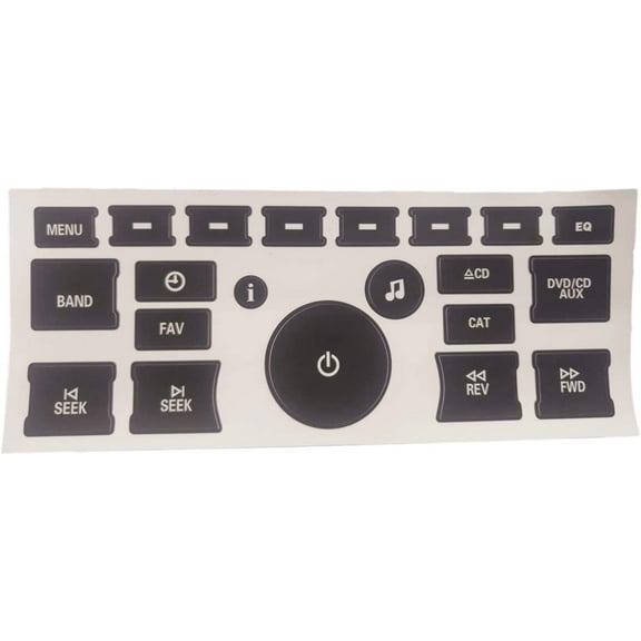 iFJF Radio Button Fix Kit Panel Decal Sticker Replacement for Chevy GM Buick Vehicles Vinyl Black