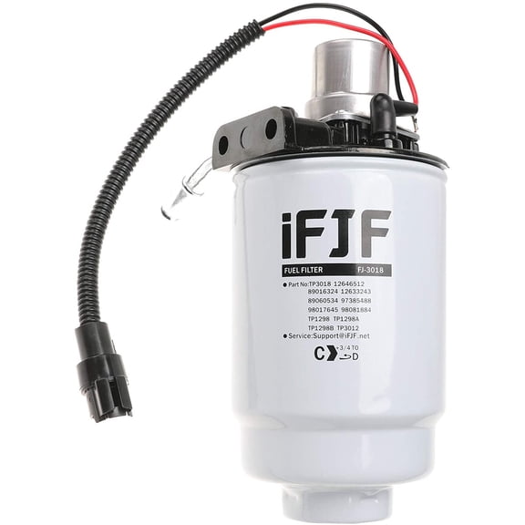 iFJF TP3018 Fuel Filter and 12642623 Fuel Filter Head Replacement for Duramax 6.6L V8 Chevy Silverado/GMC Sierra 2500HD 2005-2013 Diesel Engine with Hand Fuel Pump