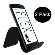 iFLEX Mini Black Flexible Cell Phone Holder 2-Pack Universal Stand Mount