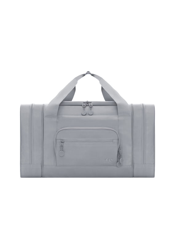 20” Water-Resistant Travel Duffel Bag with Backpack Straps, Multi-Pocket Design, Gray
