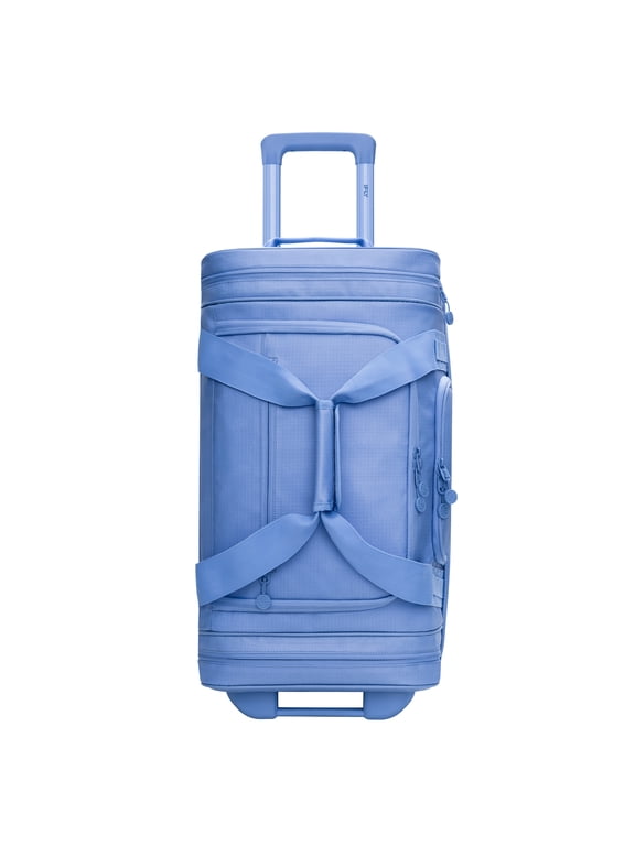 22" Drop Bottom Wheeled Duffel Bag with Telescopic Handle, Frost Blue