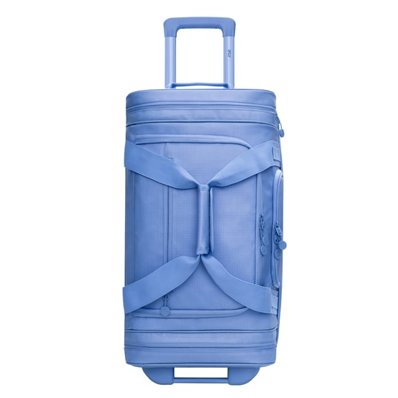 iFLY 22” Drop Bottom Rolling Duffel Bag with Wheels & Telescopic Handle, Frost Blue