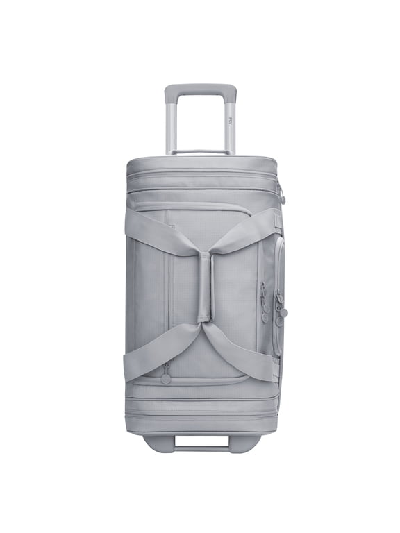 22" Drop Bottom Wheeled Duffel Bag with Telescopic Handle, Gray