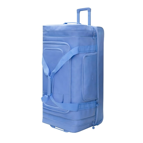 iFLY 36" Drop Bottom Wheeled Duffel Bag with Telescopic Handle, Frost Blue
