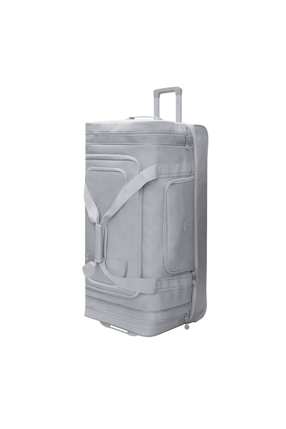 36" Drop Bottom Wheeled Duffel Bag with Telescopic Handle, Gray