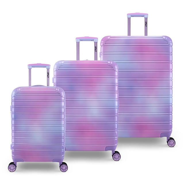 iFLY Fibertech 3 Piece Hardside Expandable Luggage Set, Pastel Sky ...