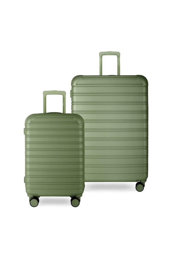 Hardside Fibertech 3.0 Matte 2 Piece Set, 20" Carry-on and 28" Checked Luggage, Olive