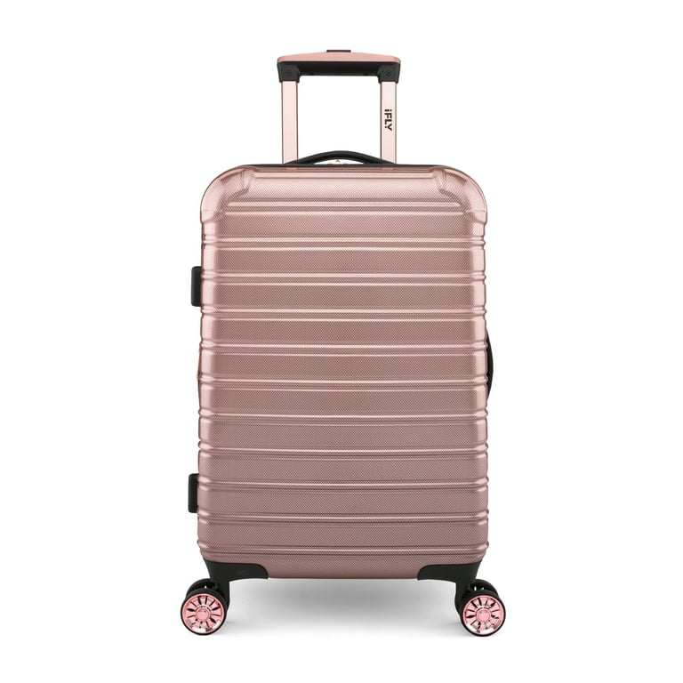 iFLY Hardside Fibertech 20 Expandable Hardshell Suitcase Carry on Luggage Rose Gold Walmart