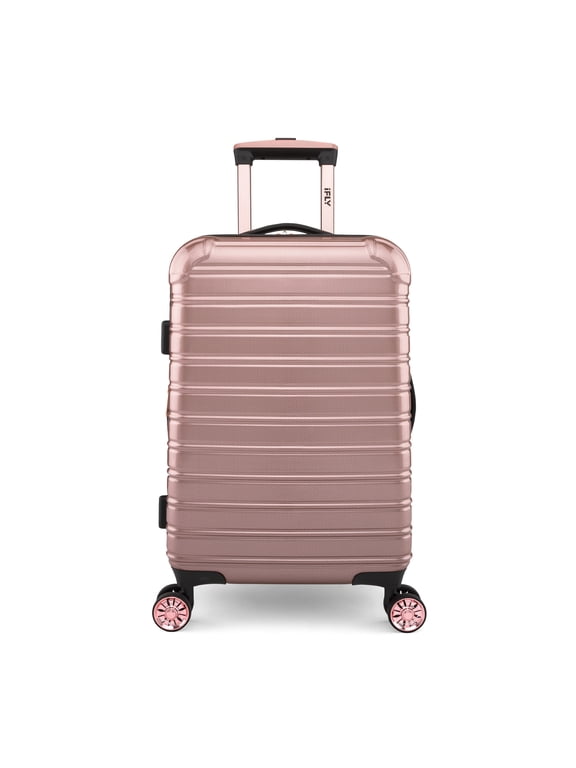 Fibertech 20" Hardside Carry-on Suitcase – Expandable Spinner Luggage for Travel, Rose Gold