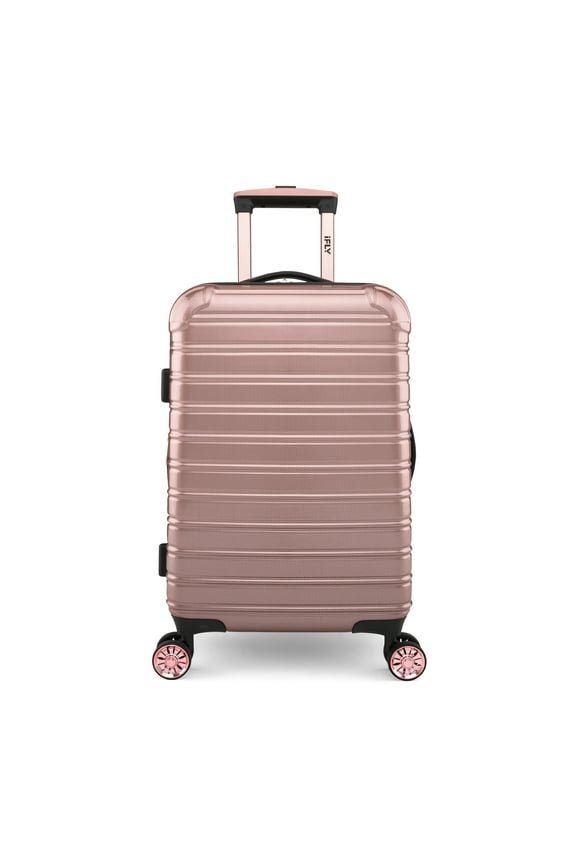 Fibertech 20" Hardside Carry-on Suitcase – Expandable Spinner Luggage for Travel, Rose Gold