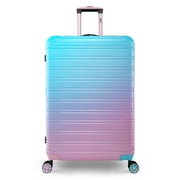 iFLY Fibertech 28" Large Checked Suitcase – Hardside Expandable Spinner Luggage for Travel, Cotton Candy