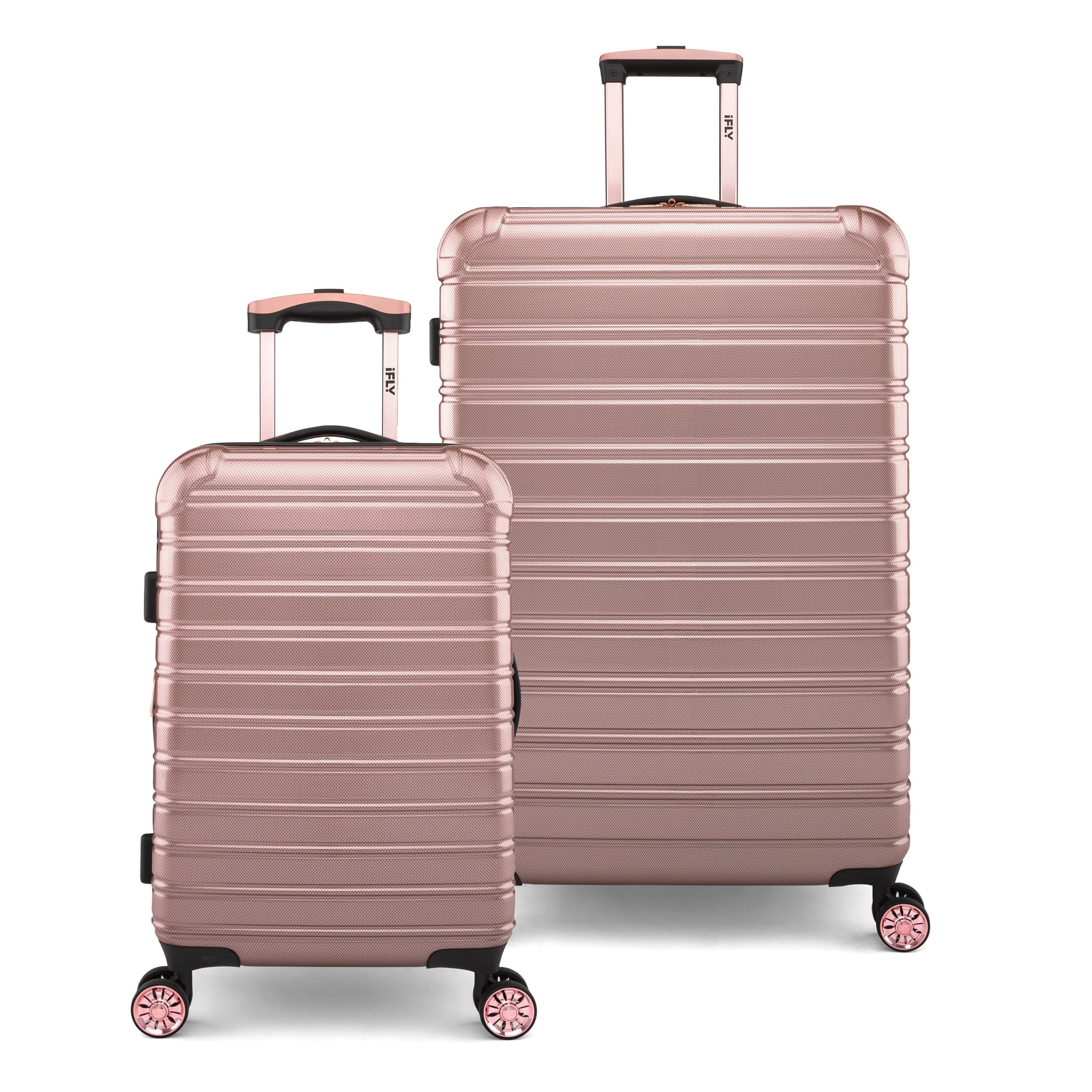 iFLY Hardside Luggage Fibertech 2 Piece Set with Double Spinner Wheels