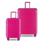 iFLY Fibertech 3.0 2-Piece Expandable Hardside Spinner Luggage Set – 20" Carry-On & 28" Checked, Very Berry