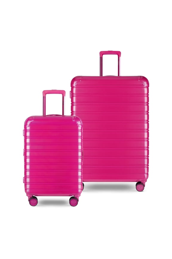 Fibertech 3.0 2-Piece Expandable Hardside Spinner Luggage Set – 20" Carry-On & 28" Checked, Very Berry