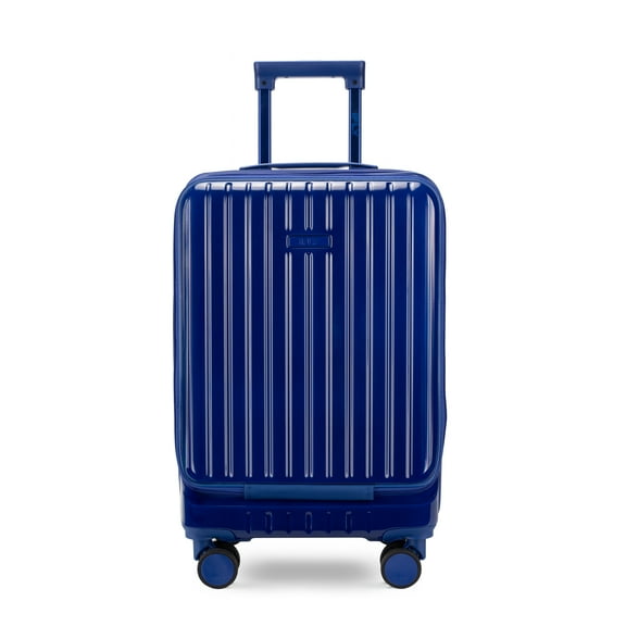 iFLY Odyssey 20" Hardside Carry-on Luggage with Front Opening Pocket, Navy