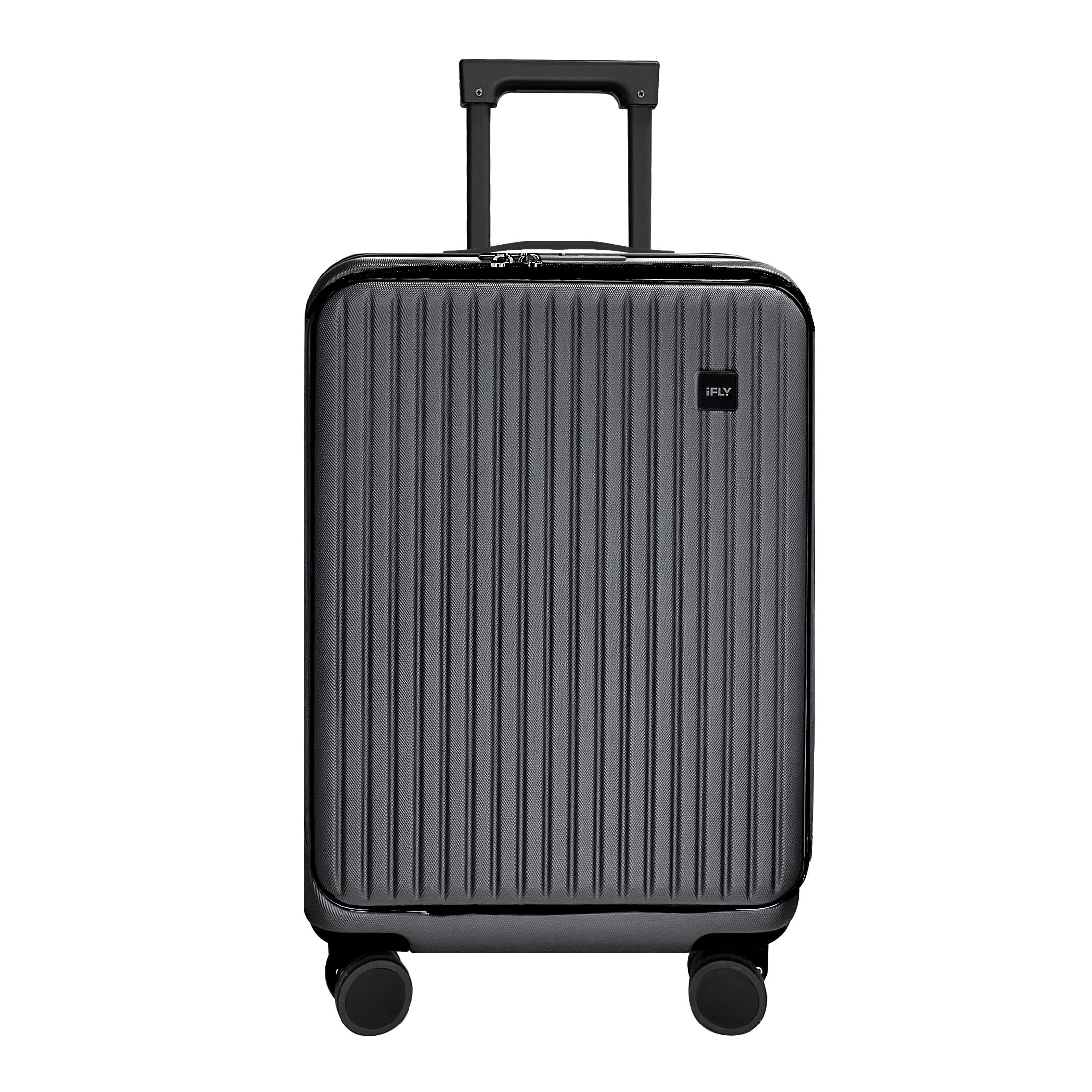 iFLY Quantum 20" Expandable Carry-on Hardside Top-Opening Luggage, Charcoal
