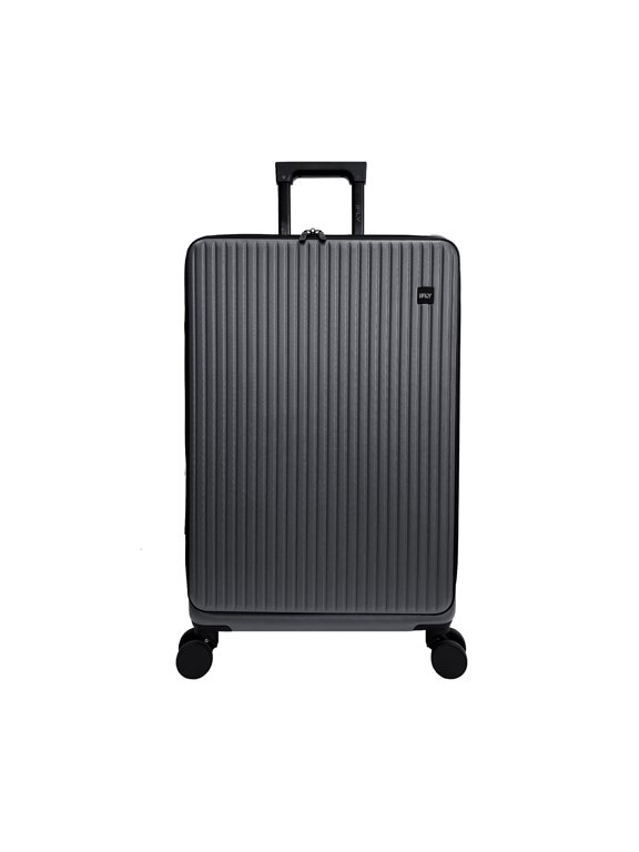 Quantum 24" Expandable Medium Checked Hardside Top-Opening Luggage, Charcoal