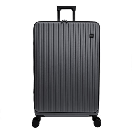 iFLY Quantum 28" Expandable Large Checked Hardside Top-Opening Luggage, Charcoal