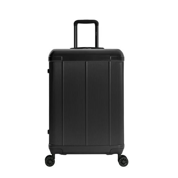 iFLY Rise 24" Hard Side Medium Checked Expandable Spinner Luggage, Black