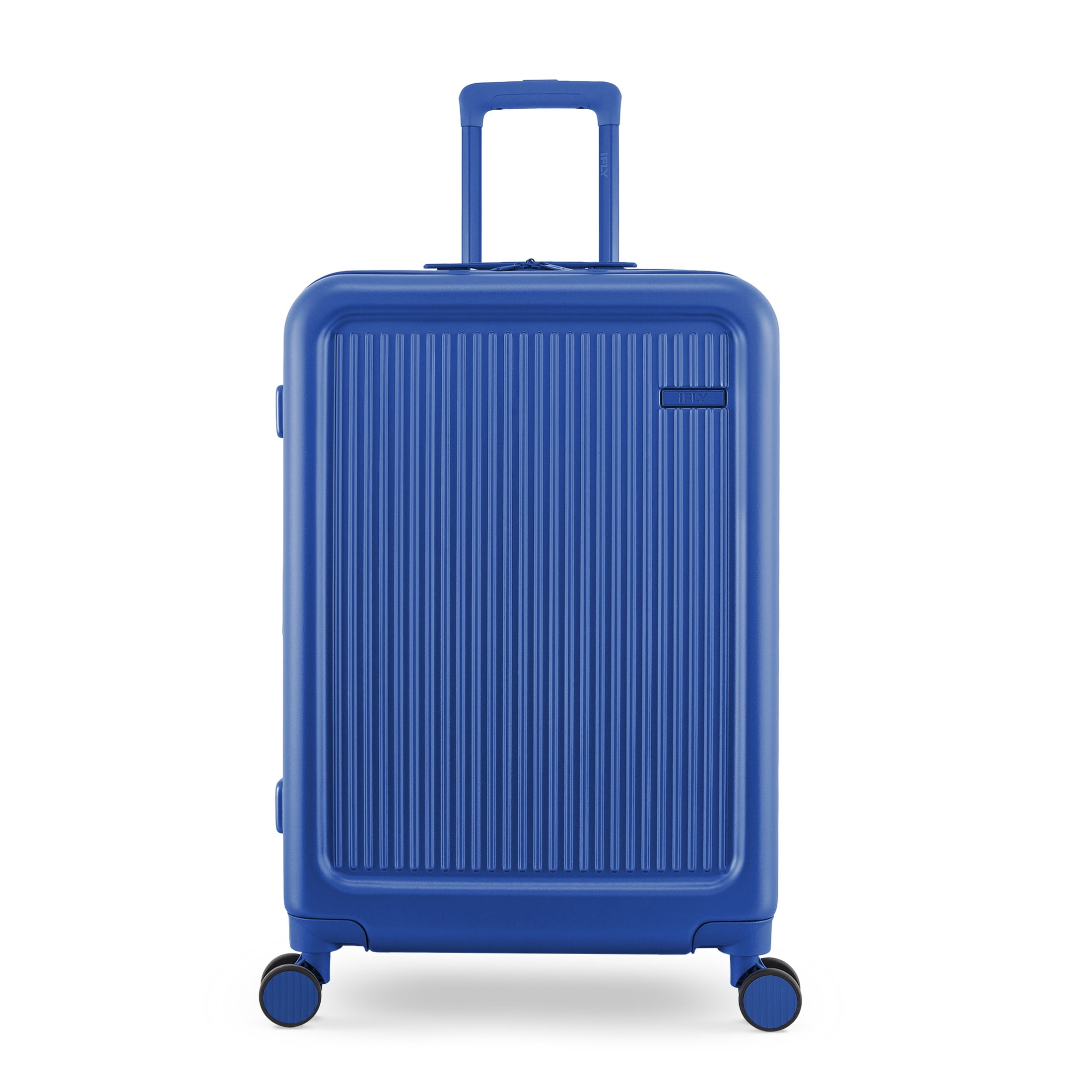 iFLY Roam 24" Medium Expandable Hardside Spinner Checked Luggage, Sapphire Blue