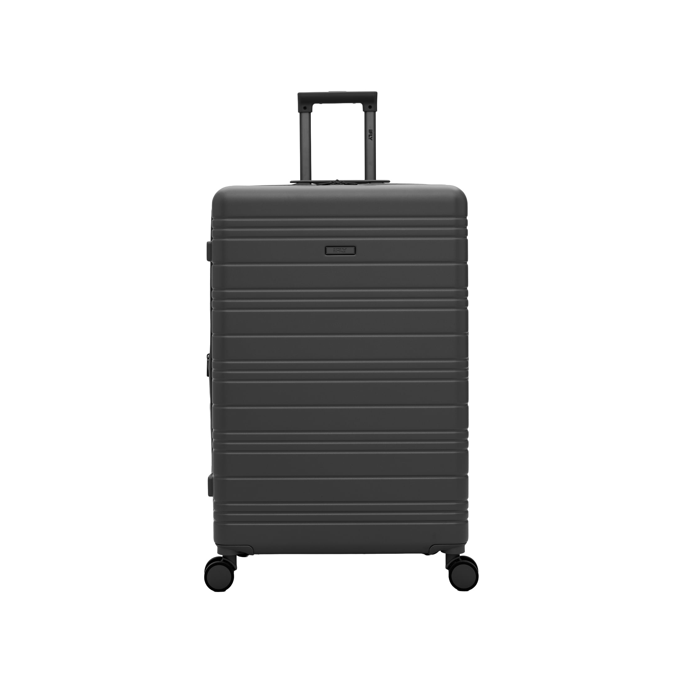 iFLY Take Off 24" Expandable Hardside Spinner Medium Checked Luggage, Black