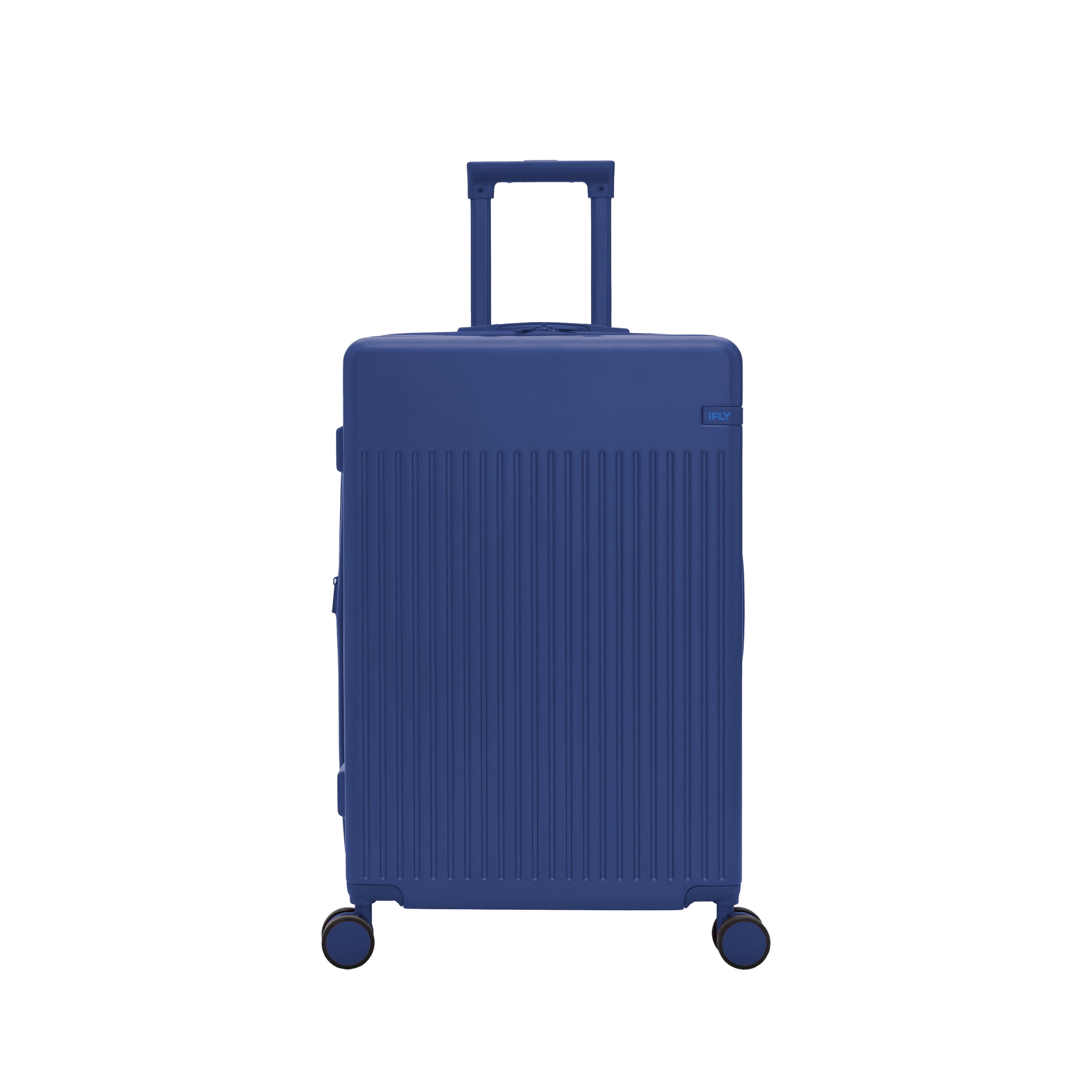 iFLY Transit 24" Expandable Hardside Spinner Medium Checked Luggage, Royal Blue