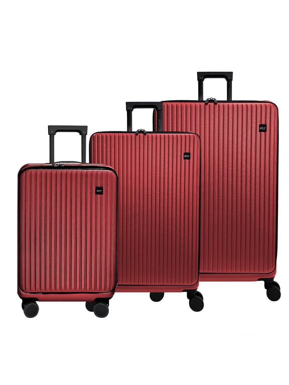 Quantum 3-Piece Expandable Hardside Spinner Luggage Set , 20" Carry-on, 24 and 28" Checked Luggage, Burgundy