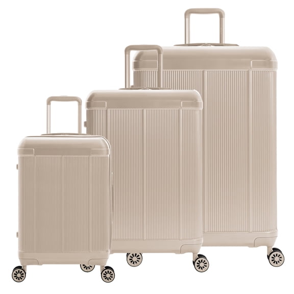 iFLY Rise 3-Piece Expandable Hardside Spinner Luggage Set , 20" Carry-on, 24 and 28" Checked Luggage, Sand