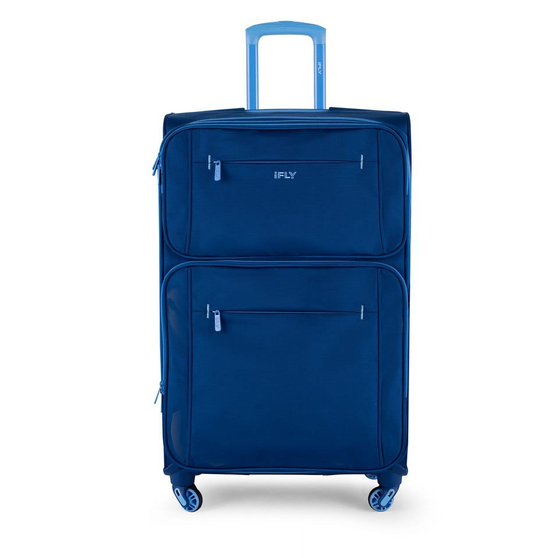 iFLY Soft Sided Luggage Accent 28, Black and Blue