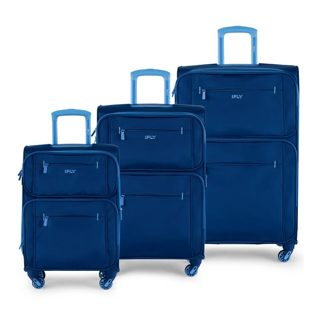 "iFLY Accent Softside Lightweight Expandable 3 Piece Suitcase Set, 20