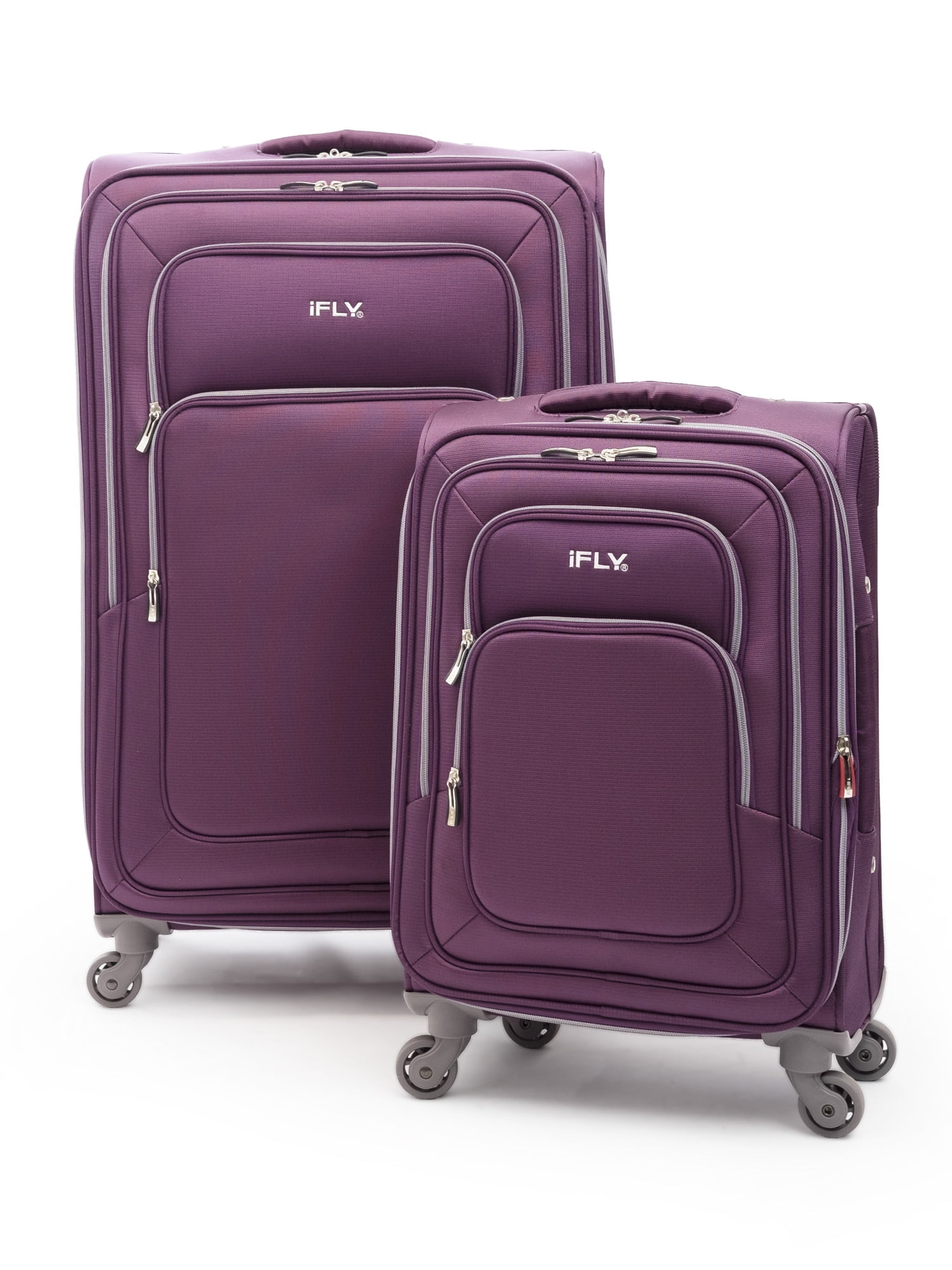 iFLY Softside Luggage Jewel 2 piece set Purple Walmart