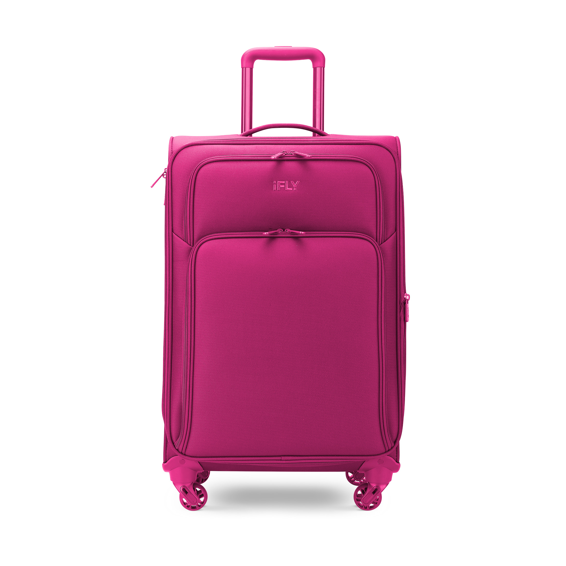 iFLY Softside Passion 24" Checked Luggage, Fuchsia - image 1 of 8